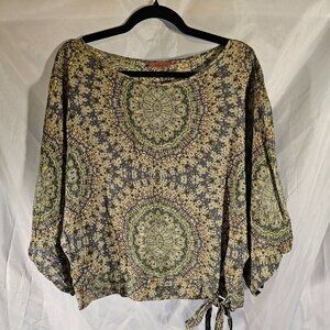 Trucco green mandala print shirt